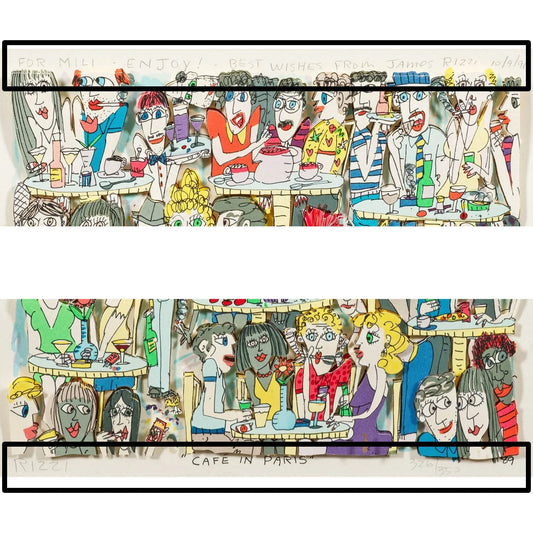 Wandbild "Café in Paris" 3D, gerahmt, Siebdruck von James Rizzi